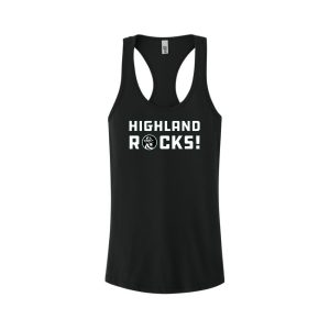 Next Level Apparel® Women's Ideal Racerback Black "Highland Rocks" Tank
