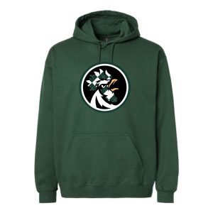 Gildan® Softstyle® Midweight Pullover Hooded Sweatshirt - Forest Green - with Large Highland Rooster DTF Logo