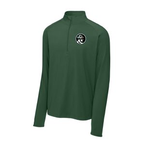 Sport-Tek® Sport-Wick® Stretch 1/4-Zip Pullover in Forest Green with Embroidered Highland Roosters Logo