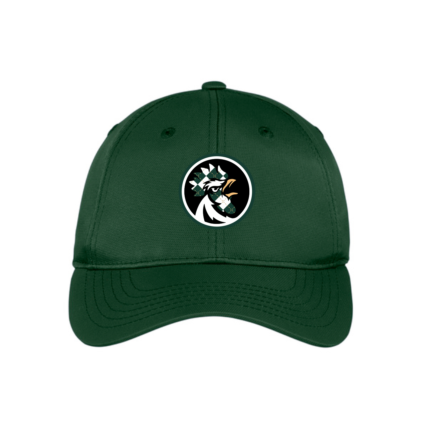 Sport-Tek® Dry Zone® Nylon Cap - Forest Green with Embroidered Highland Rooster Logo