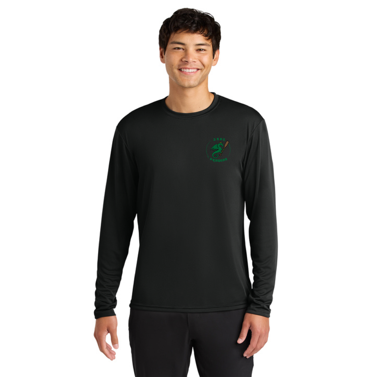 A4 Cooling Performance Long Sleeve Tee with "Jade Dragons" DTF Left Chest