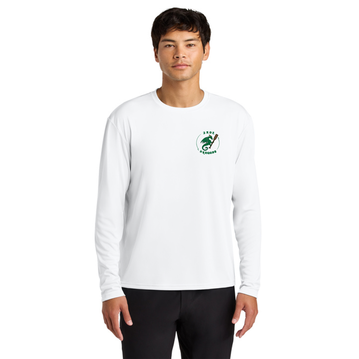 A4 Cooling Performance Long Sleeve Tee with "Jade Dragons" DTF Left Chest - Image 3