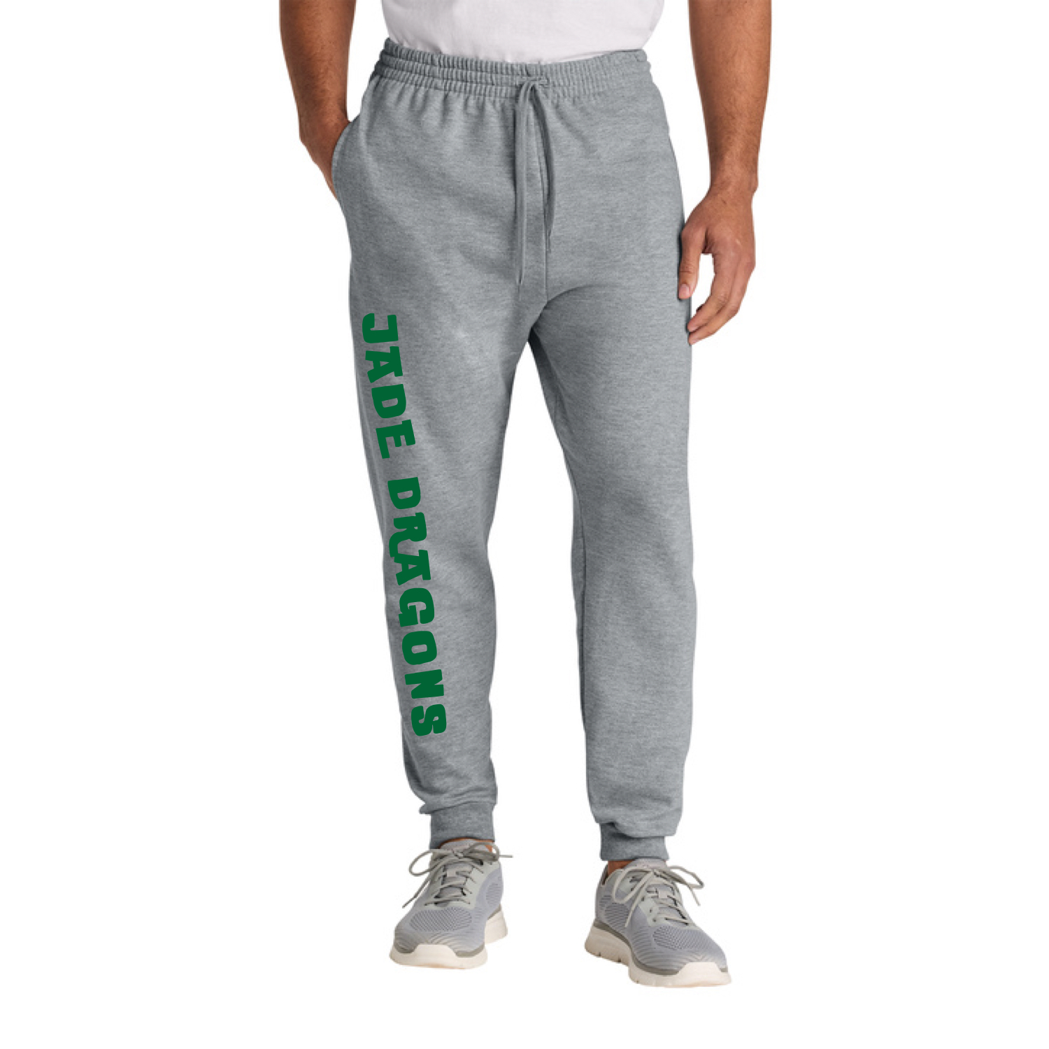 Jerzees Ultimate™ Unisex CVC Ring Spun Pocket Jogger with "Jade Dragons" DTF Name Down Right Pant Leg - Image 2