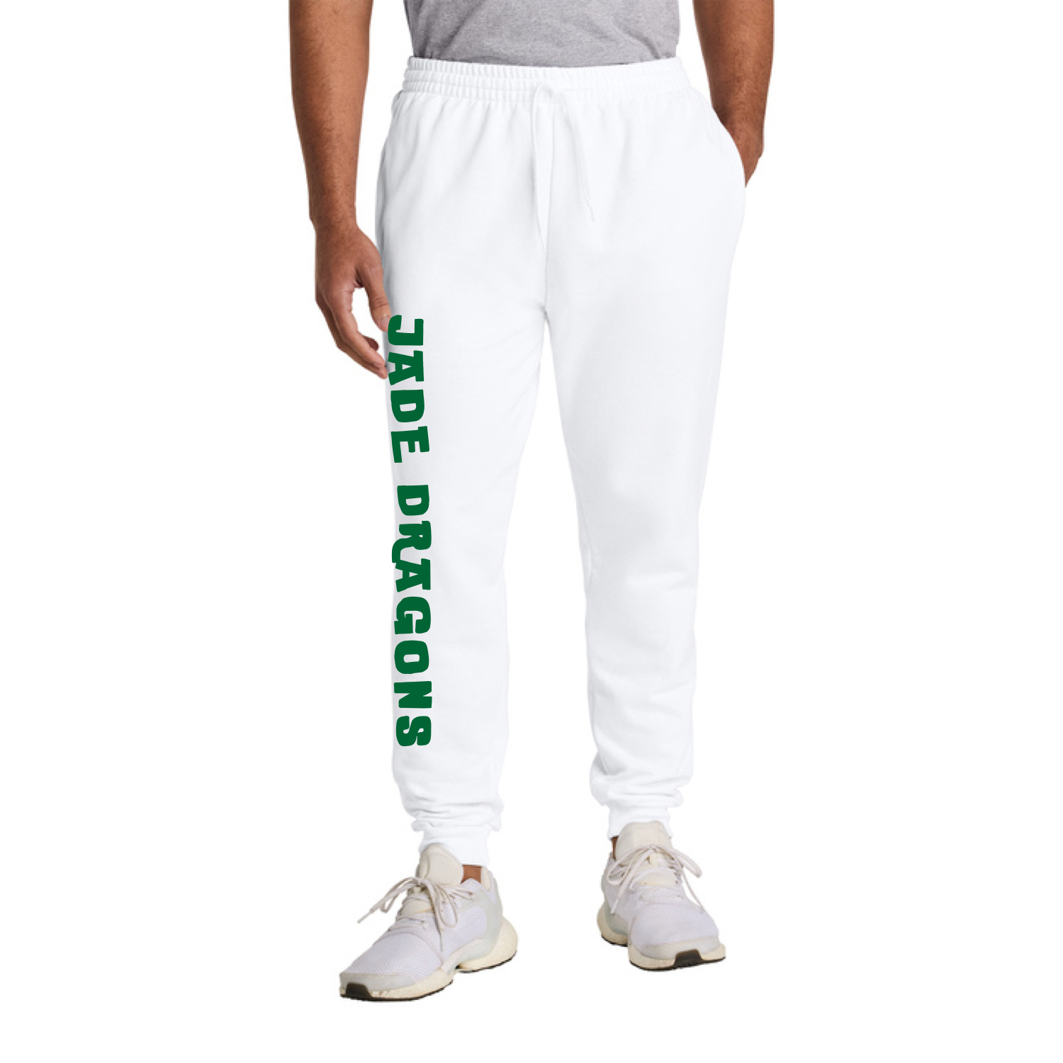 Jerzees Ultimate™ Unisex CVC Ring Spun Pocket Jogger with "Jade Dragons" DTF Name Down Right Pant Leg - Image 3