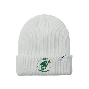 Nike Terra Beanie (White) with "Jade Dragons" Logo Embroidered Front Center