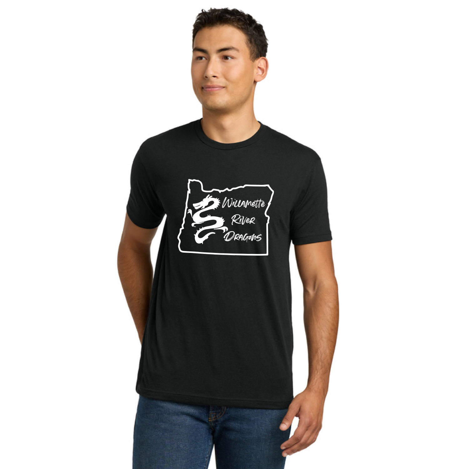 Next Level Apparel® Adult CVC Tee with Full Front "Willamette River Dragons" DTF Logo - Image 3