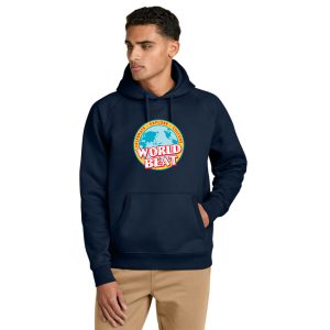 Stanley/Stella® Unisex Striker Navy Hooded Sweatshirt with "World Beat" DTF Logo